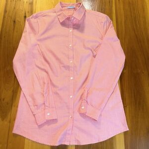 J McLaughlin Women’s Button Up Shirt Med Long Sleeve Collared Cotton Medium Pink